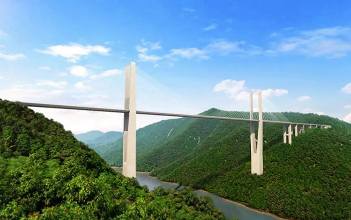 飞虹再起，星空tiyu塔机助建黔东南第一高桥
